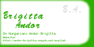 brigitta andor business card